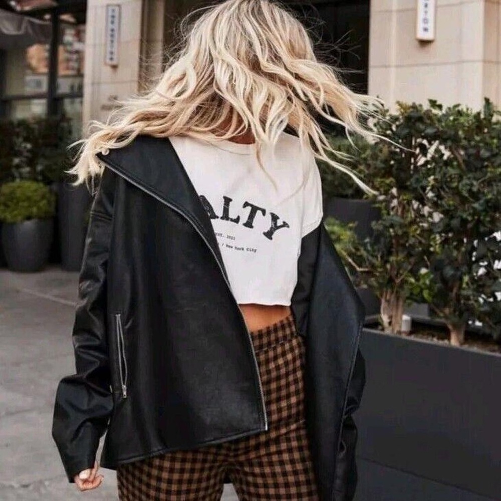 12th Tribe x The Salty Blonde Faux Leather Jacket sz S